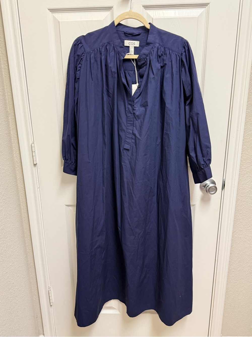 NWT COS Navy Popover Midi Dress